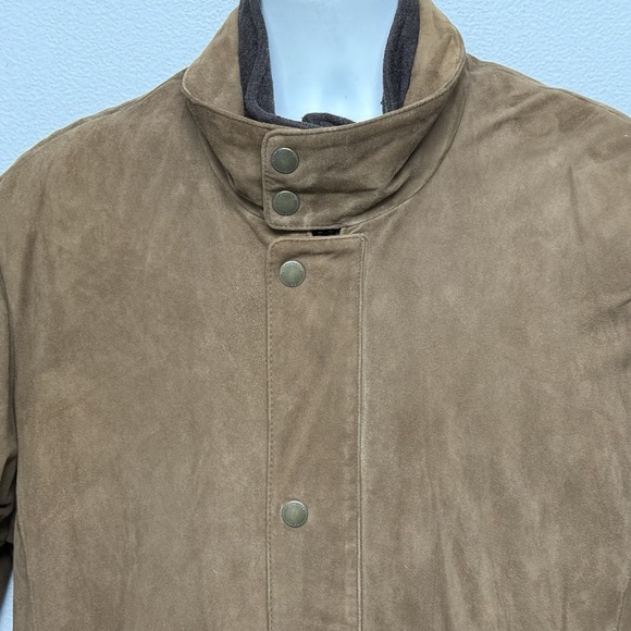 Brooks Brothers Leather Suede Field Jacket Men's XL Tan Zip Out Lining - Picture 2 of 16